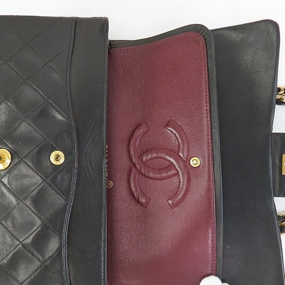 CHANEL Double Flap Quilted CC Logo Lambskin Chain Shoulder Bag - Picture 11 of 17